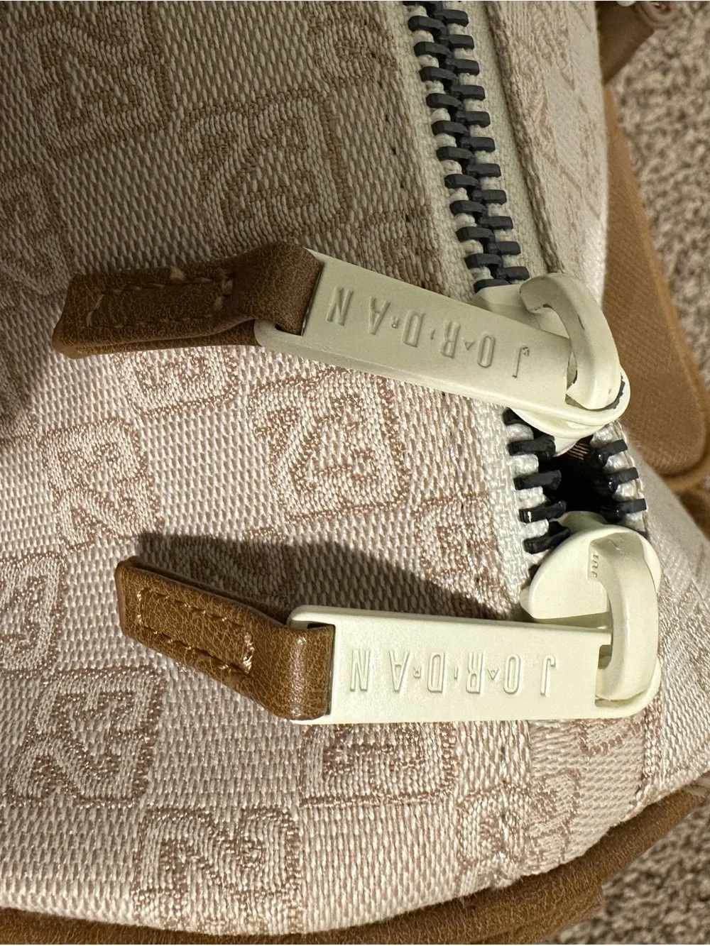 NWT Jordan Monogram Duffle Bag 20L Coconut Milk Beige Tan Travel Gym MA0759